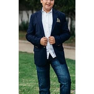Johnnie Lene Boys Single Breasted Dress Up Blazer Jacket LT. Navy JL30 Size 10